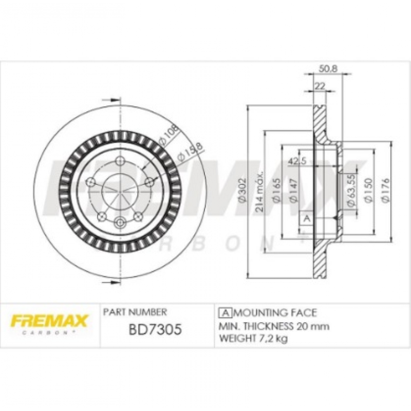 Disco De Freio Traseiro Xc60 Fremax