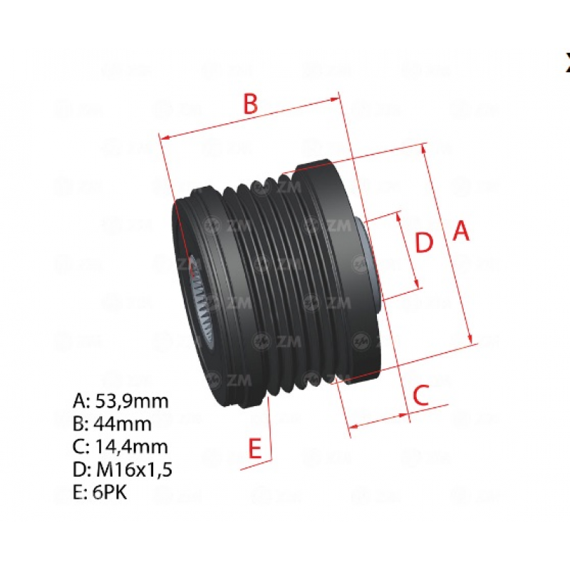 Polia Roda Livre C3/c4/308 Zm