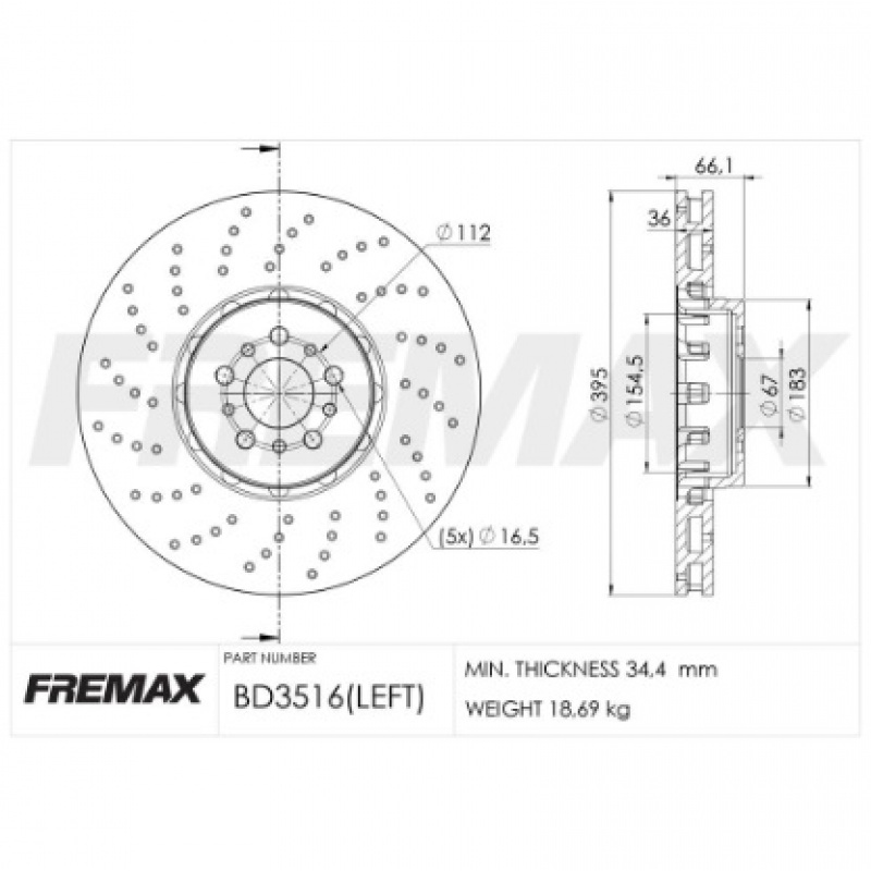 Disco De Freio Dianteiro X3/x4 (esquerdo) Fremax