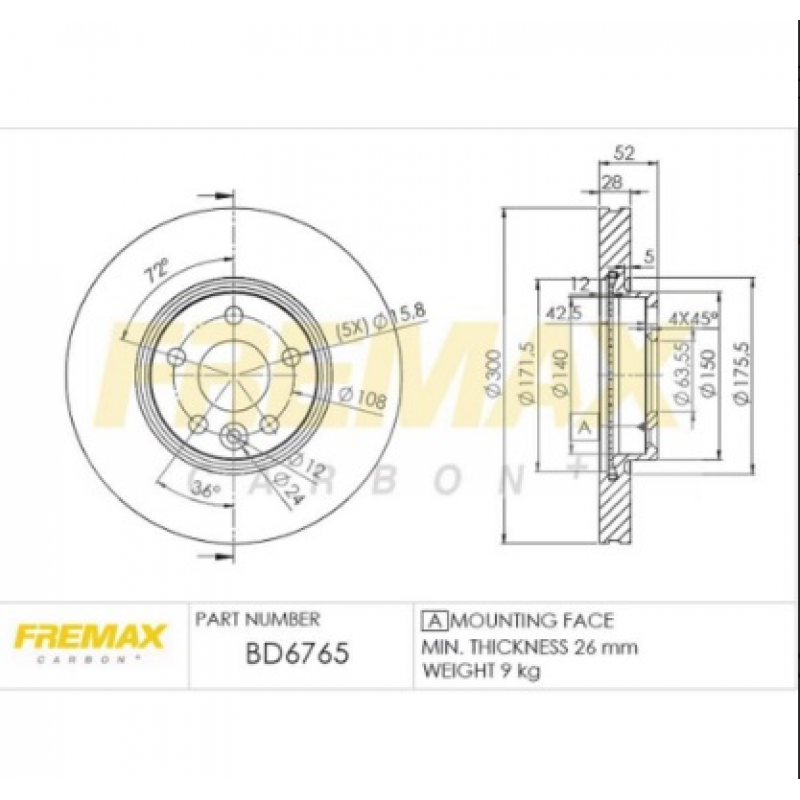 Disco De Freio Dianteiro Xc70/s60/v60 Fremax