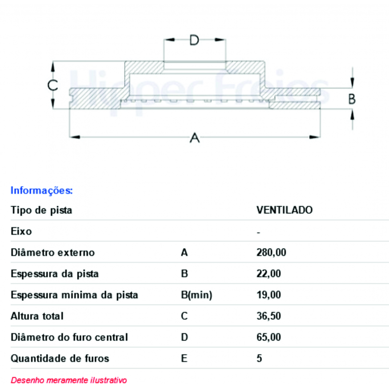 Disco De Freio Dianteiro A3/beetle/bora Hipperfreios