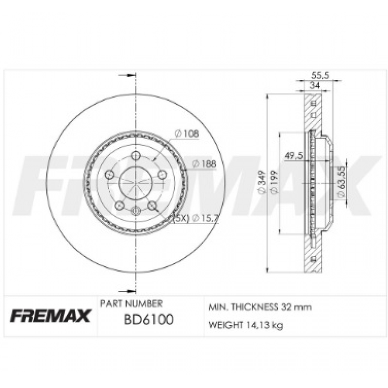Disco De Freio Dianteiro Discovery Sport/evoque Fremax