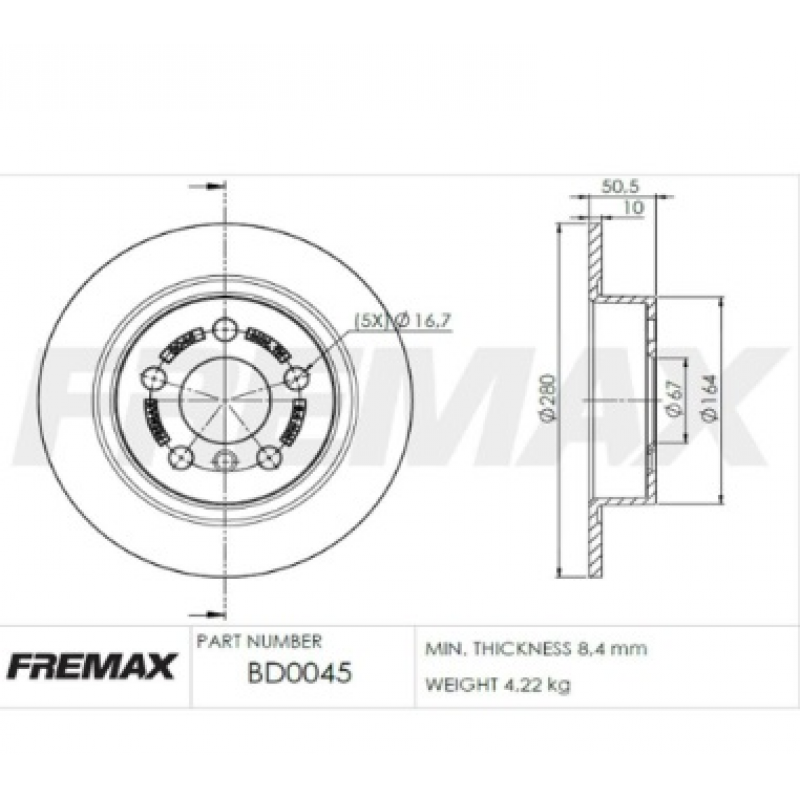 Disco De Freio Traseiro Cooper/serie 1/i3/serie 2/x2 Fremax
