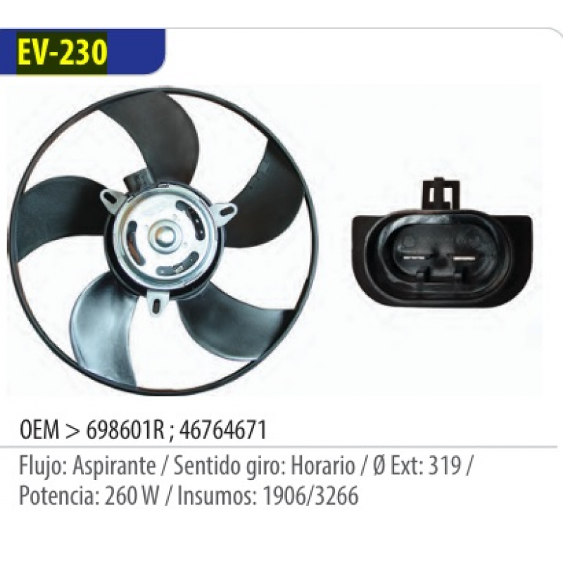 Eletroventilador Palio/siena/strada/celta Omer