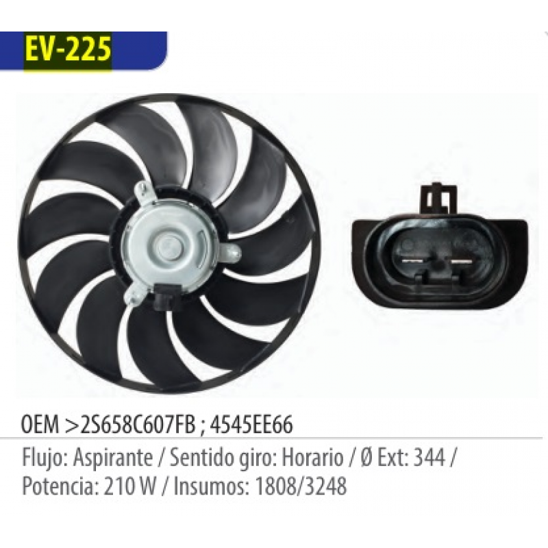 Eletroventilador Fiesta/ecosport Omer