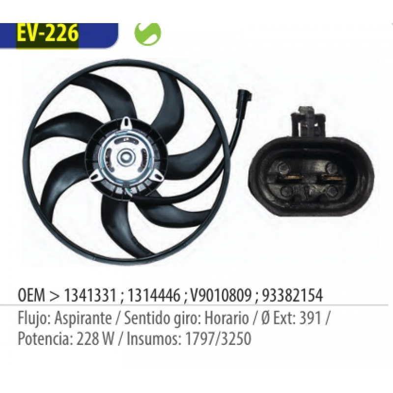 Eletroventilador Palio/siena/strada/corsa/sedan Omer