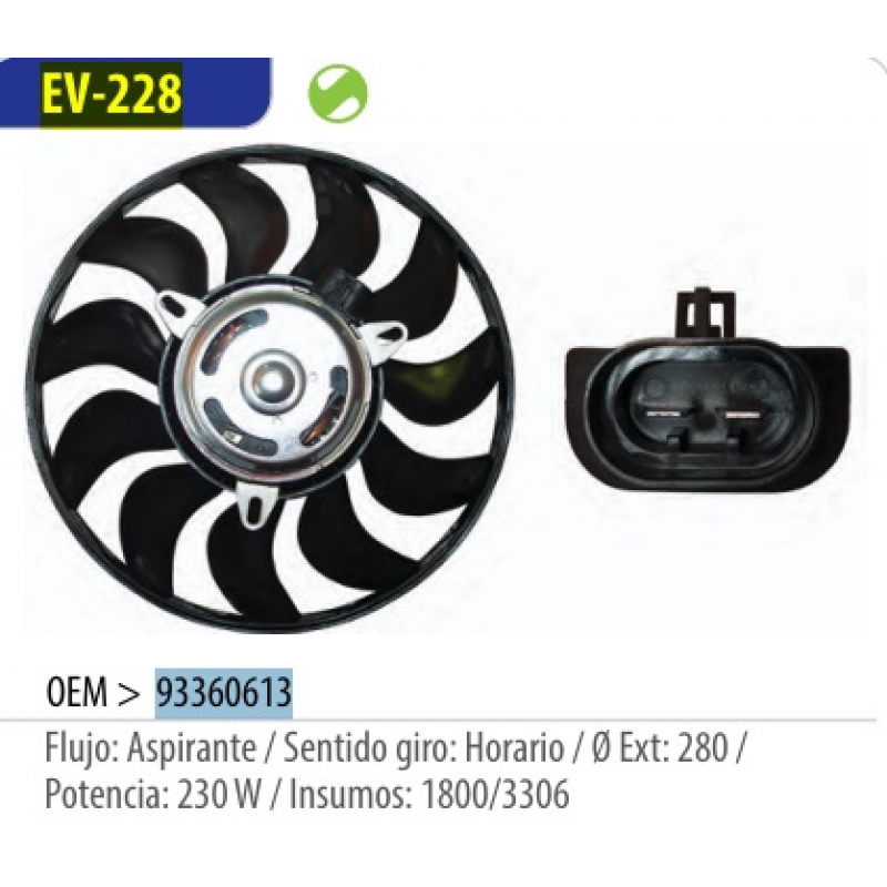 Eletroventilador Celta Omer