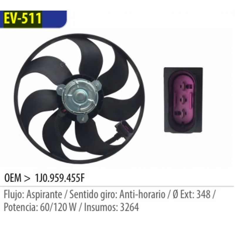 Eletroventilador Golf/polo/fox/spacefox/bora/crossfox/new Beetle Omer