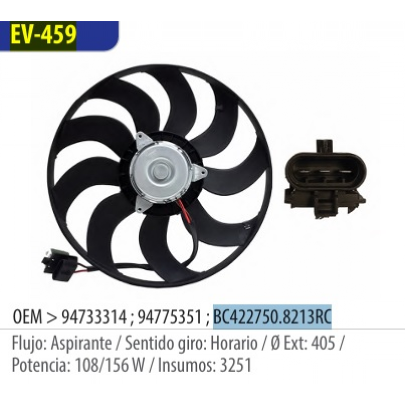 Eletroventilador Cobalt/spin/onix/sonic/prisma Omer