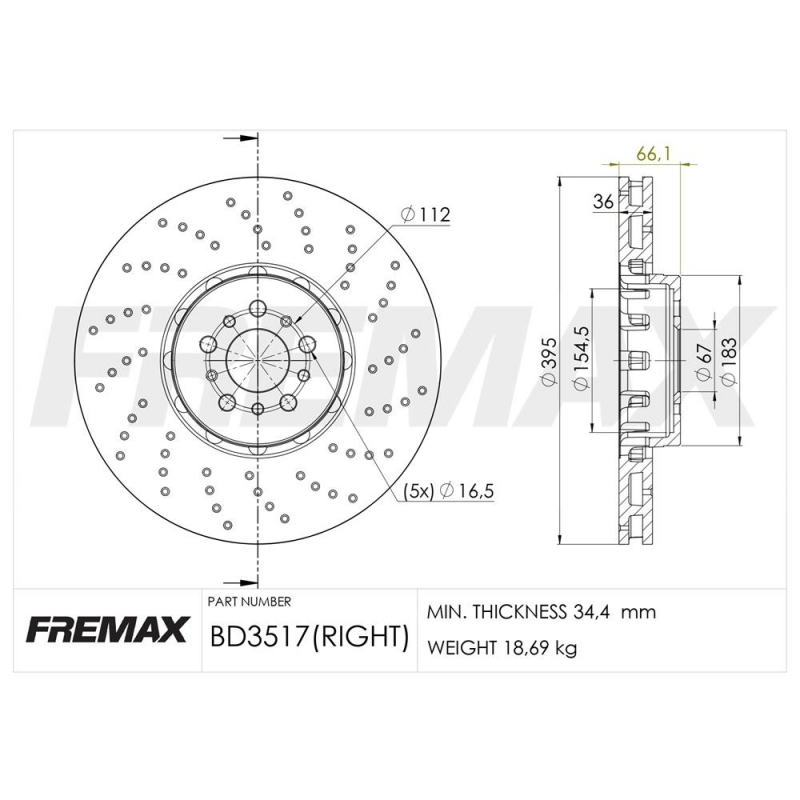 Disco De Freio Dianteiro X3/x4 (direito) Fremax