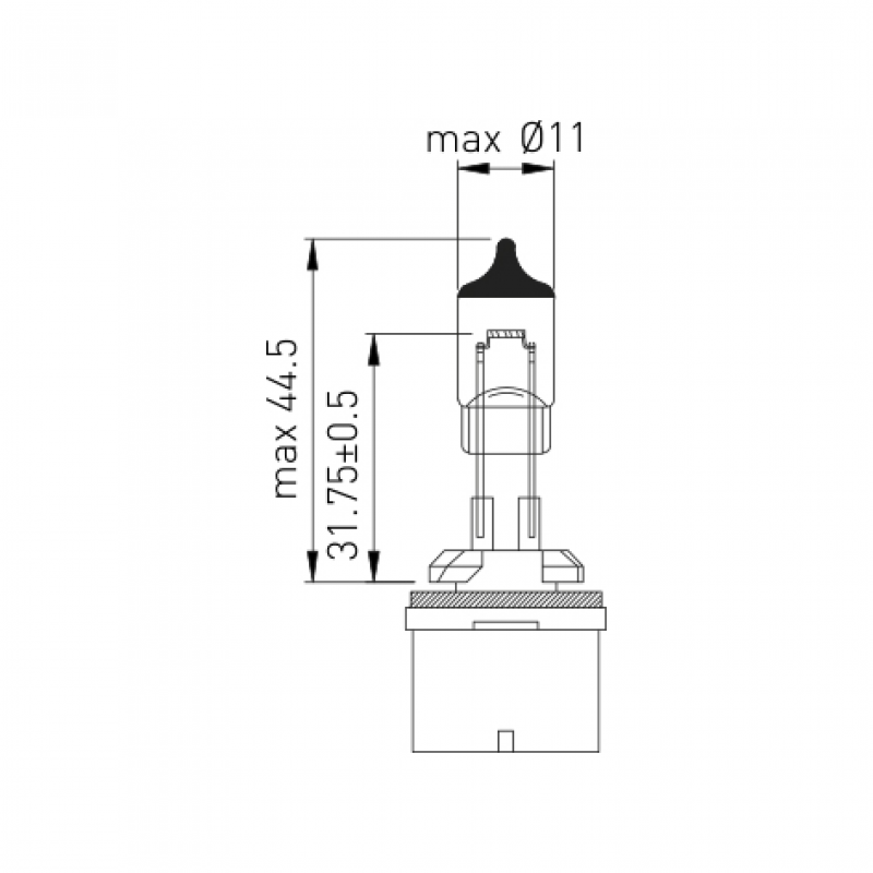 Lampada Farol H27w/1 12v 27w Pg13 Excelite