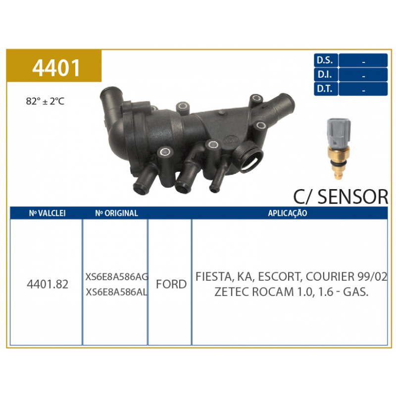 Carcaca Da Valvula Termostatica Courier/escort/fiesta (com Sensor) Valclei