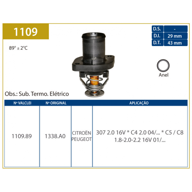 Valvula Termostatica C4/xsara/307 Valclei