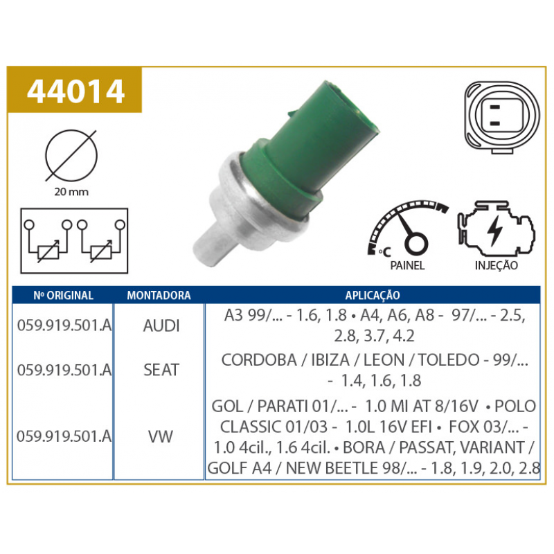 Sensor De Temperatura Do Painel  Golf/gol/parati Valclei