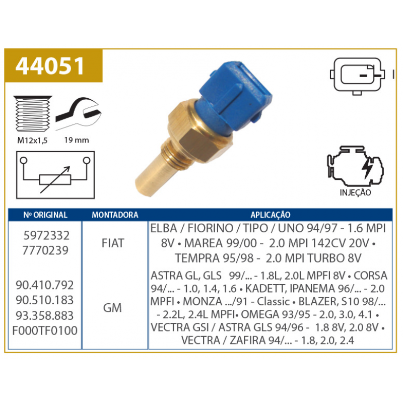 Sensor De Temperatura Do Painel Corsa/uno Valclei