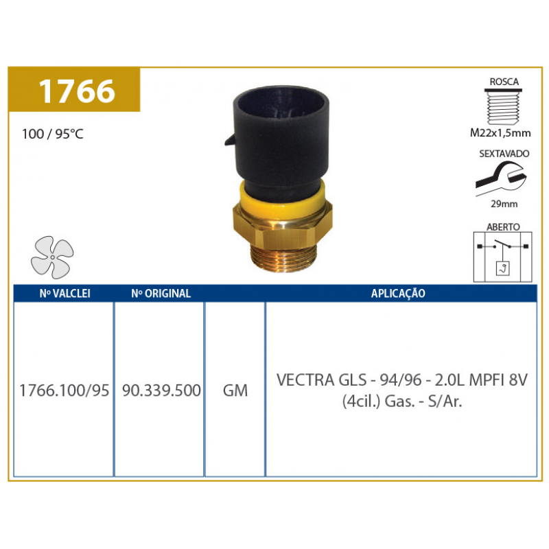 Interruptor De Radiador Vectra (sem Ar) Valclei