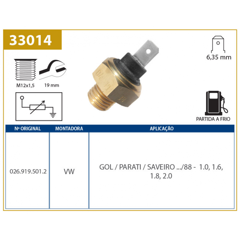 Sensor De Temperatura De Painel Gol/parati/saveiro Valclei