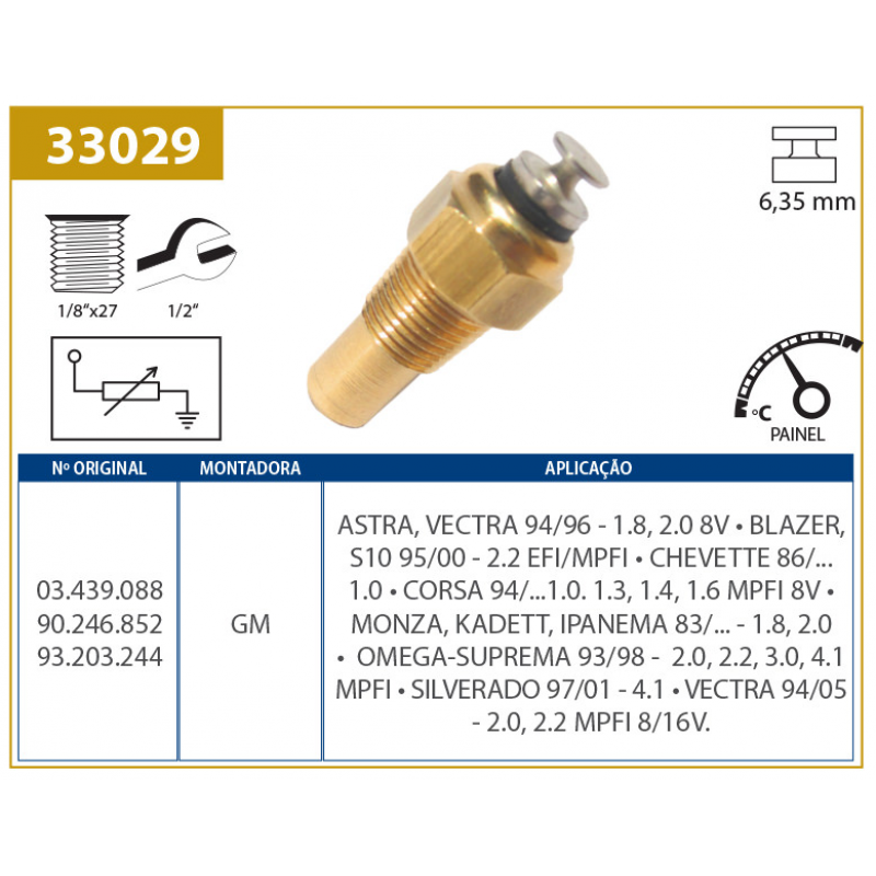 Sensor De Temperatuta De Painel Astra/corsa/s10 Valclei