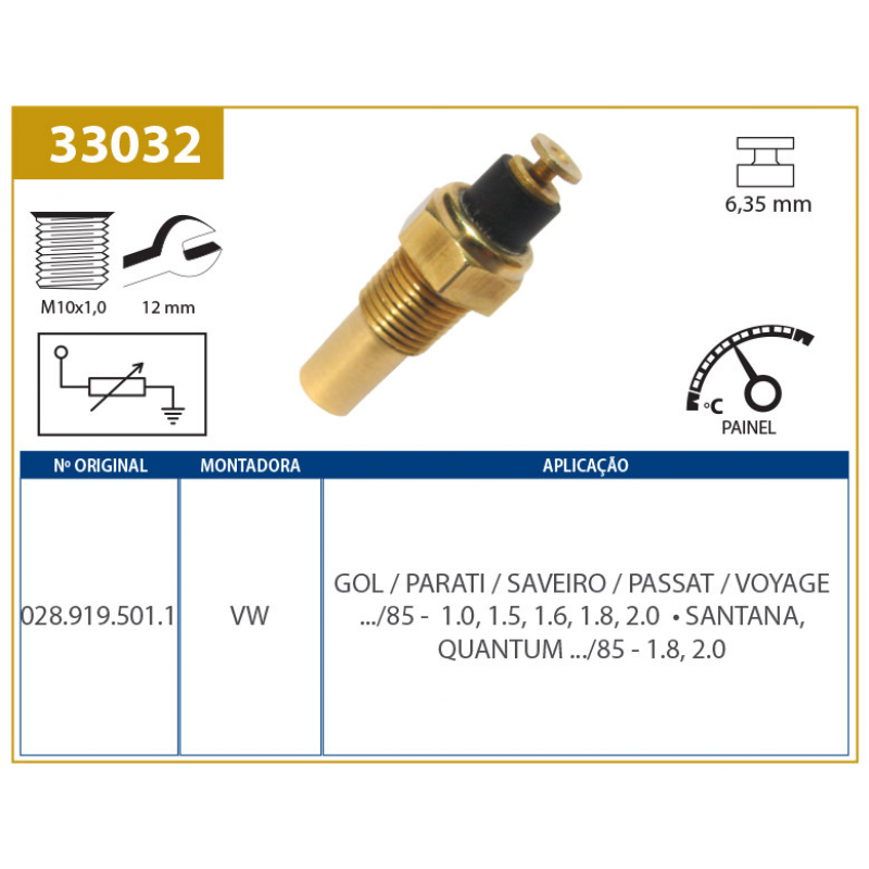 Sensor De Temperatura De Painel 100/gol/passat Valclei