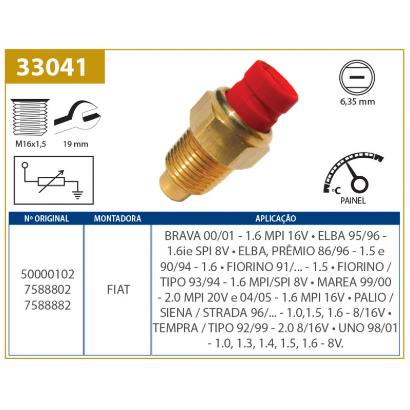 Sensor De Temperatura Do Painel Palio/uno/marea Valclei