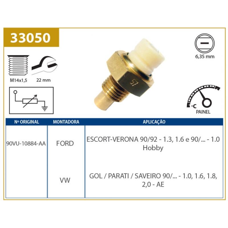 Sensor De Temperatura Do Painel Escort/gol Valclei