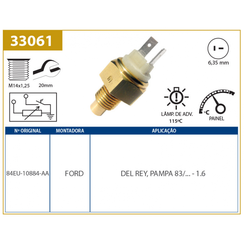 Sensor De Temperatura Do Painel Del Rey/pampa Valclei