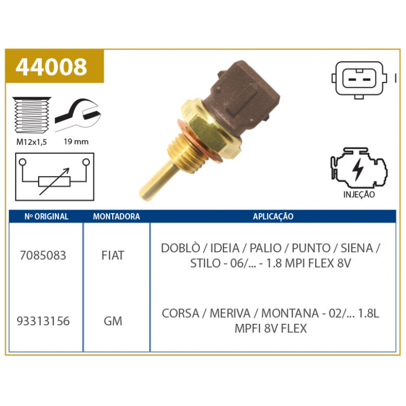 Sensor De Temperatura Do Painel Palio/doblo/corsa Valclei