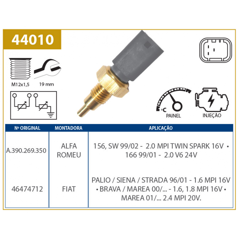 Sensor De Temperatura Do Painel Palio/marea/brava Valclei