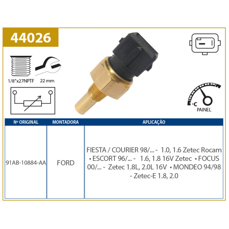 Sensor De Temperatura Do Painel Escort/fiesta/focus Valclei