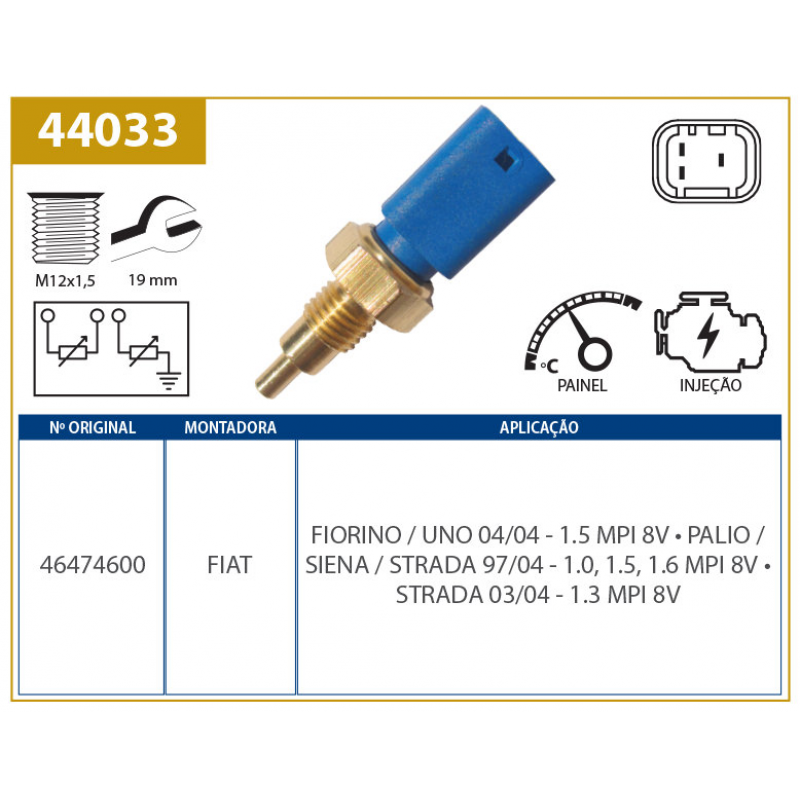 Sensor De Temperatura Do Painel Siena /strada Valclei