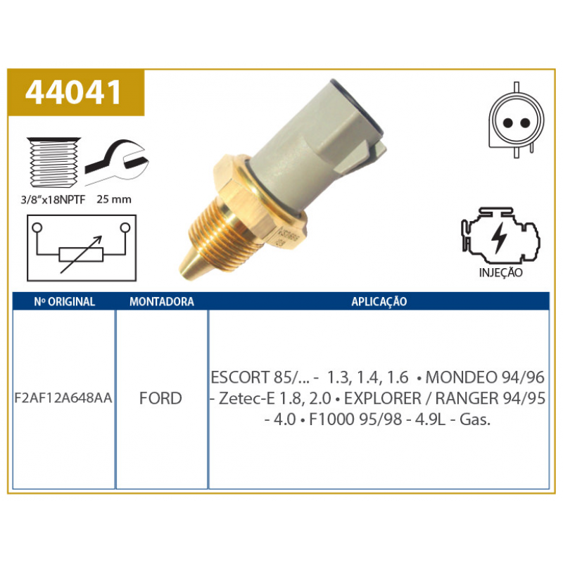 Sensor De Temperatura Do Painel Escort/f1000/lancer Valclei