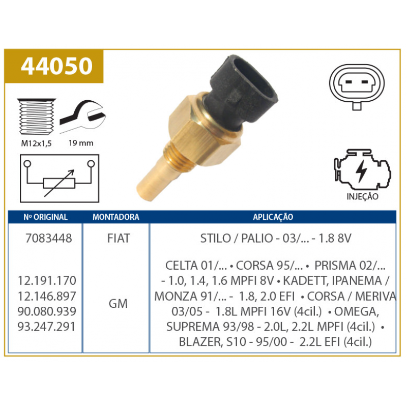 Sensor De Temperatura Do Painel Monza/145/ Palio Valclei