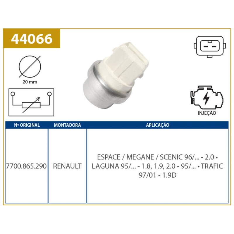 Sensor De Temperatura Do Painel Kangoo/laguna/megane Valclei