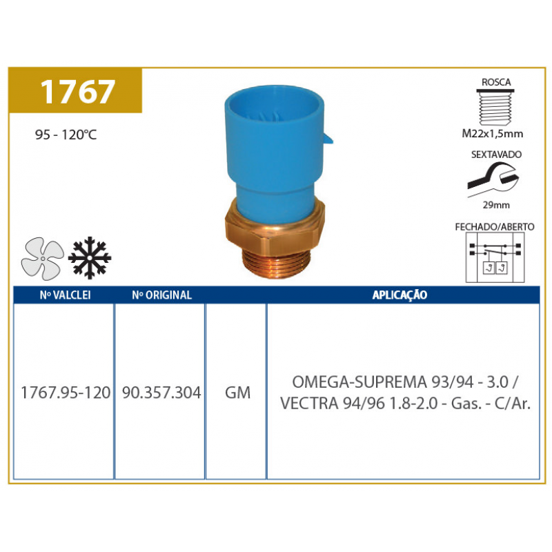 Interruptor De Radiador Astra/omega/vectra (com Ar) Valclei