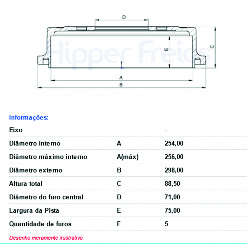 Tambor De Freio Traseiro Ranger/b2500/navajo Hipperfreios