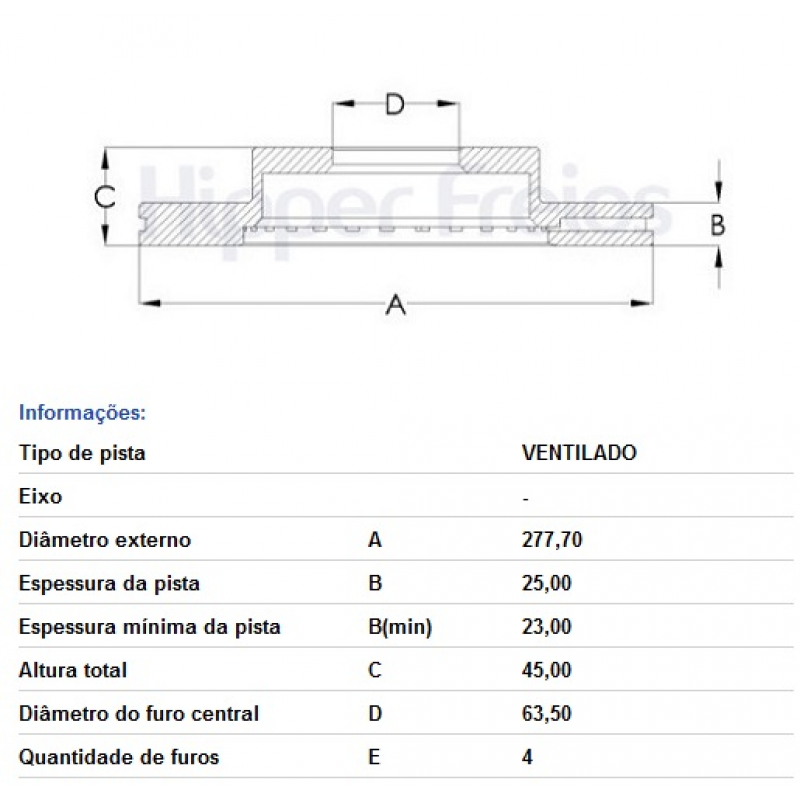 Disco De Freio Dianteiro Ecosport Hipperfreios