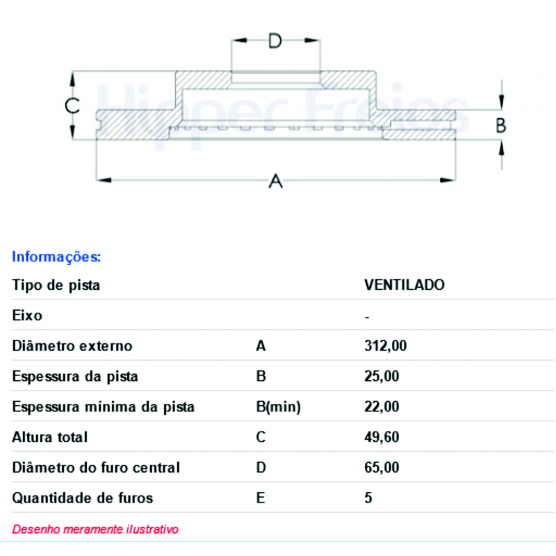 Disco De Freio Dianteiro A1/a3/q3/tt/golf/jetta Hipperfreios