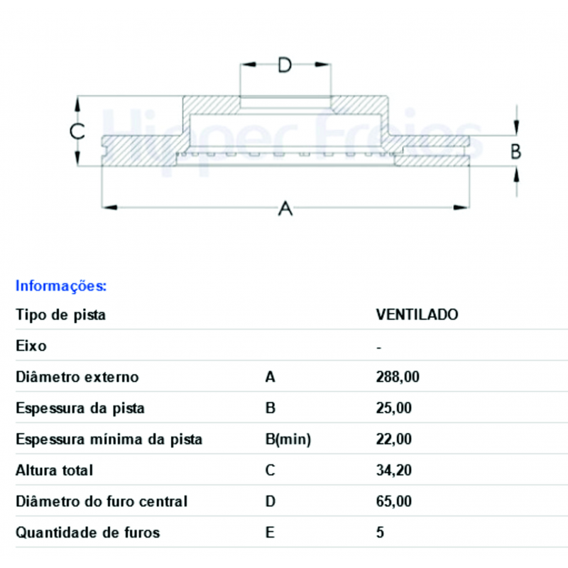 Disco De Freio Dianteiro A1/a3/golf/polo Hipperfreios