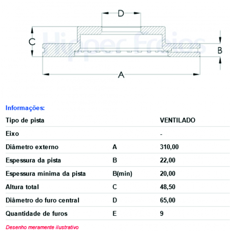 Disco De Freio Traseiro A3/golf/passat Hipperfreios