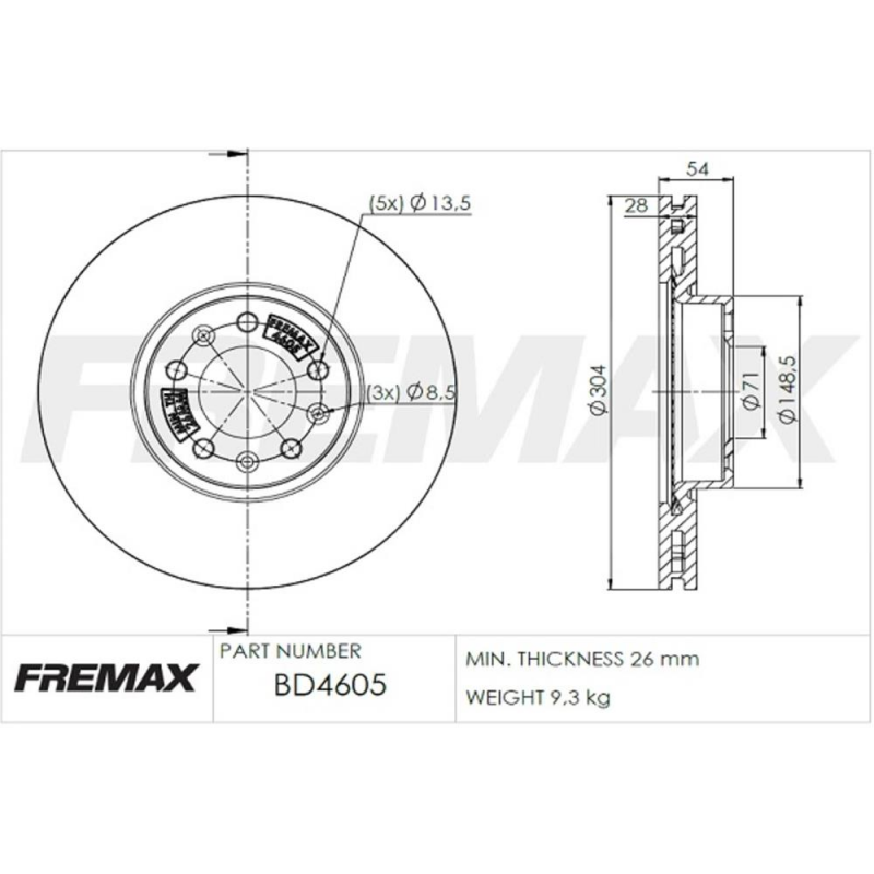 Disco De Freio Dianteiro Jumpy/ Expert Fremax