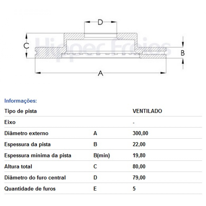 Disco De Freio Traseiro Jumper/ducato/boxer Hipperfreios