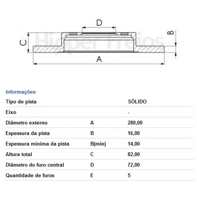 Disco De Freio Traseiro Jumper/ducato/boxer Hipperfreios