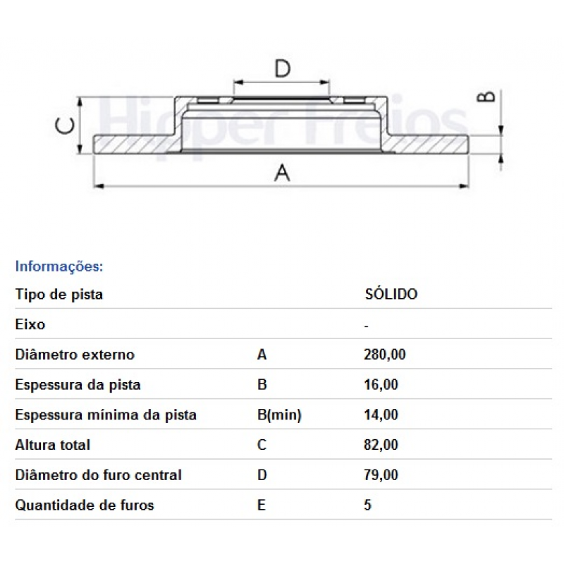 Disco De Freio Traseiro Jumper/ducato/boxer Hipperfreios
