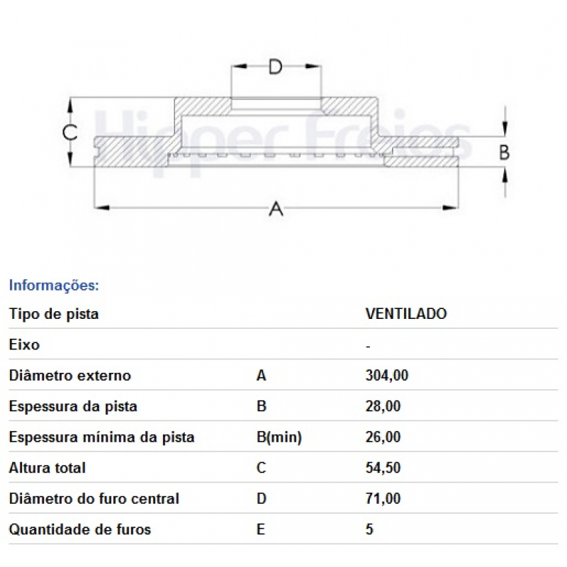 Disco De Freio Dianteiro Jumpy/ Expert Hipperfreios