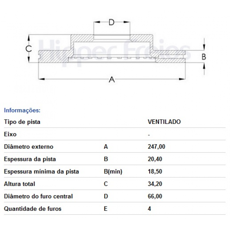 Disco De Freio Dianteiro Xsara/zx/106 Hipperfreios