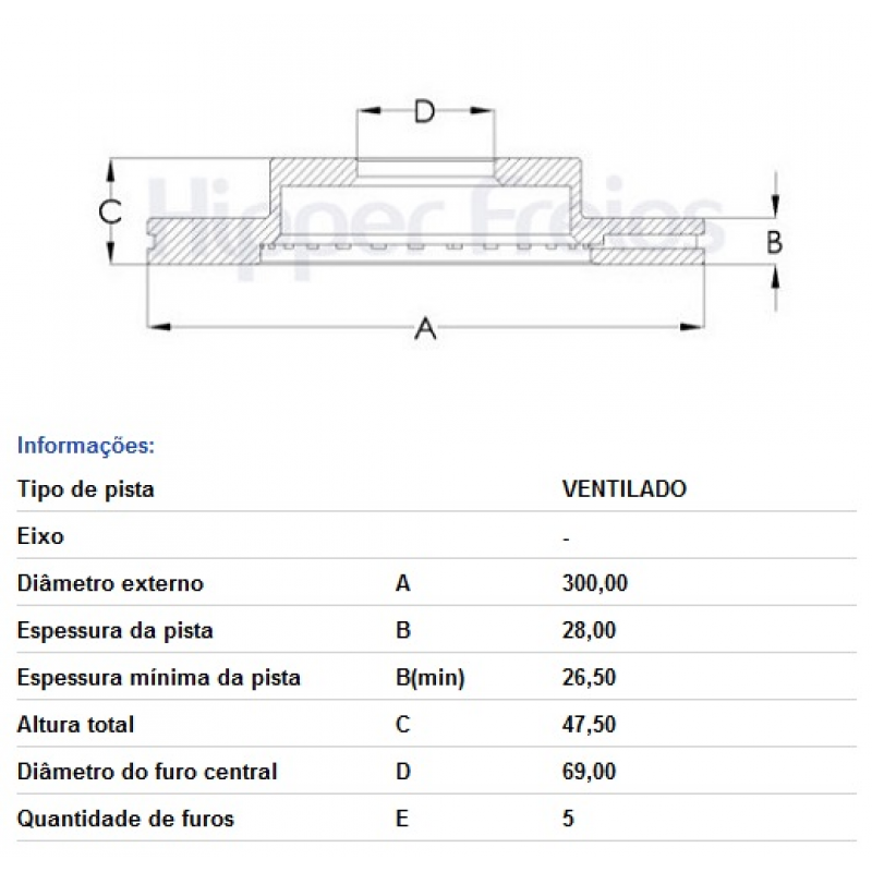 Disco De Freio Dianteiro Creta/tucson/sportage Hipperfreios