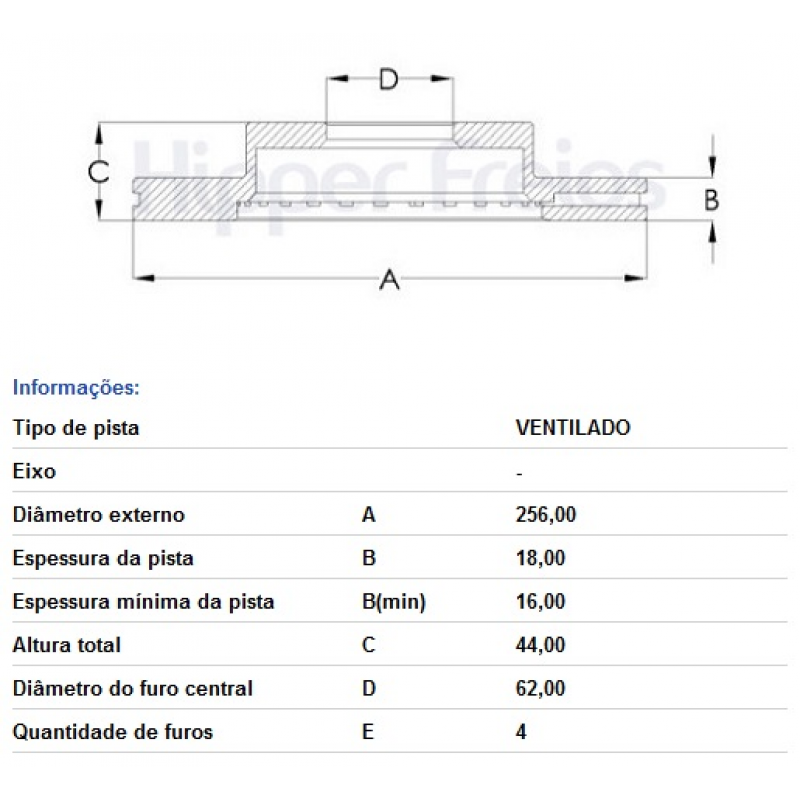 Disco De Freio Dianteiro Hb20 Hipperfreios