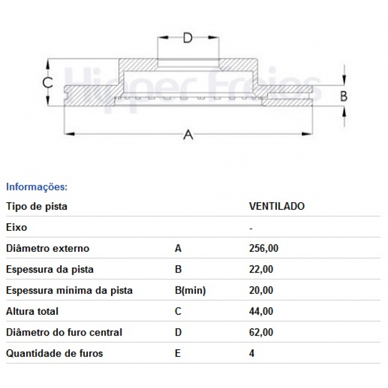 Disco De Freio Dianteiro Hb20 Hipperfreios