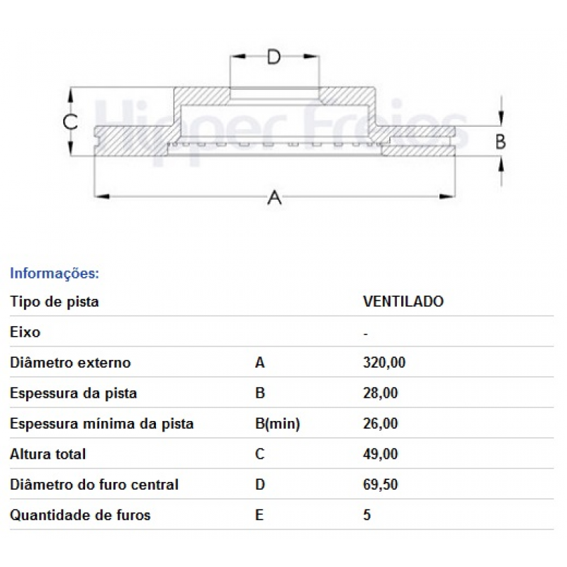 Disco De Freio Dianteiro Santa Fe Hipperfreios
