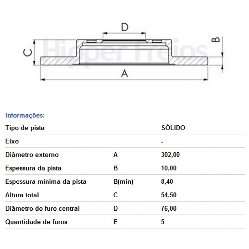 Disco De Freio Traseiro New Tucson/sportage Hipperfreios